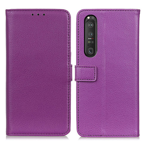 Funda de Cuero Cartera con Soporte Carcasa D09Y para Sony Xperia 1 III Morado