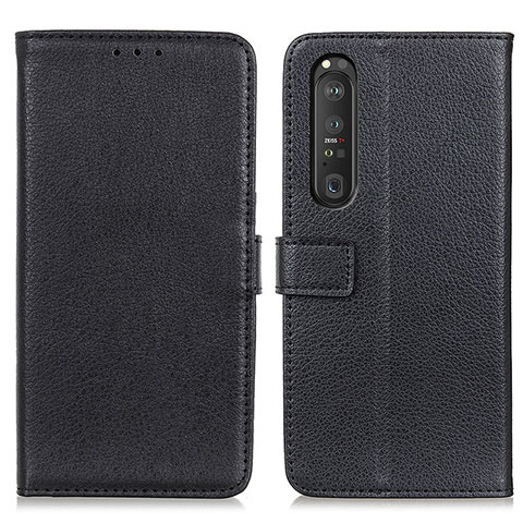 Funda de Cuero Cartera con Soporte Carcasa D09Y para Sony Xperia 1 III Negro