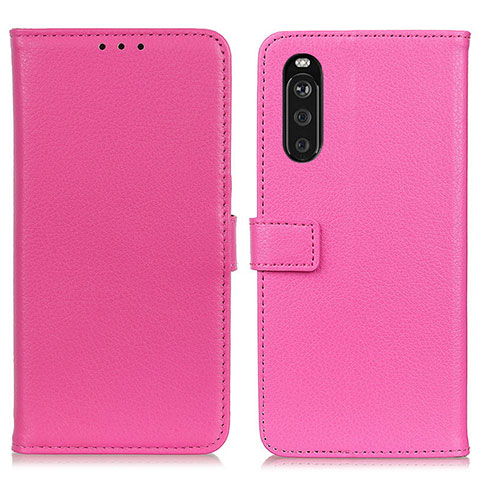 Funda de Cuero Cartera con Soporte Carcasa D09Y para Sony Xperia 10 III Lite Rosa Roja