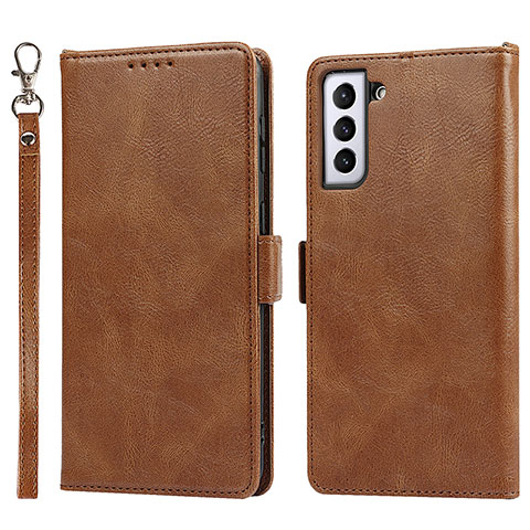 Funda de Cuero Cartera con Soporte Carcasa D10T para Samsung Galaxy S21 Plus 5G Marron