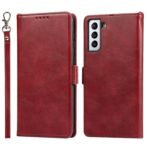 Funda de Cuero Cartera con Soporte Carcasa D10T para Samsung Galaxy S21 Plus 5G Rojo