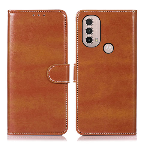 Funda de Cuero Cartera con Soporte Carcasa D10Y para Motorola Moto E40 Marron