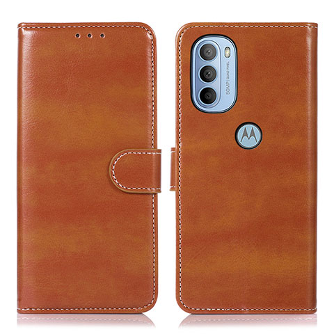 Funda de Cuero Cartera con Soporte Carcasa D10Y para Motorola Moto G31 Marron