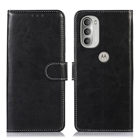 Funda de Cuero Cartera con Soporte Carcasa D10Y para Motorola Moto G51 5G Negro