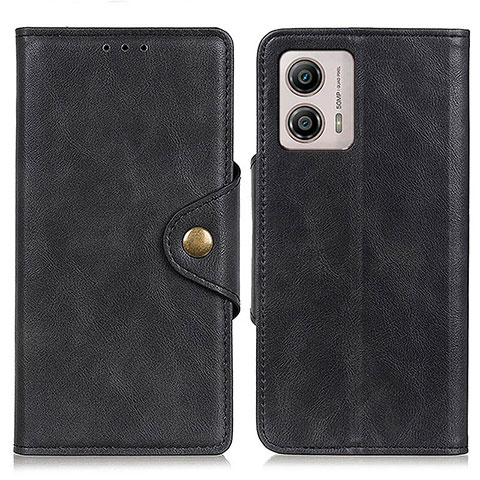 Funda de Cuero Cartera con Soporte Carcasa D10Y para Motorola Moto G53 5G Negro