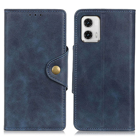 Funda de Cuero Cartera con Soporte Carcasa D10Y para Motorola Moto G73 5G Azul