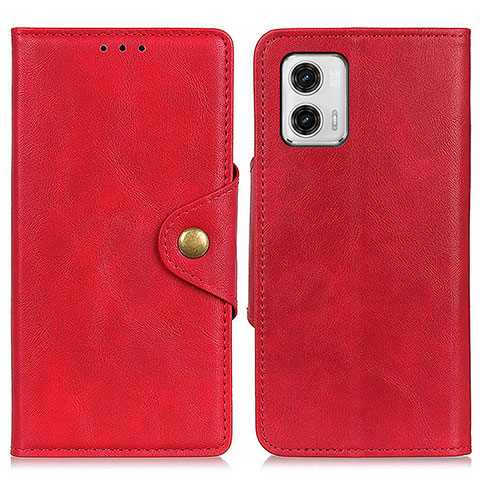 Funda de Cuero Cartera con Soporte Carcasa D10Y para Motorola Moto G73 5G Rojo