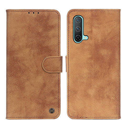 Funda de Cuero Cartera con Soporte Carcasa D10Y para OnePlus Nord CE 5G Marron