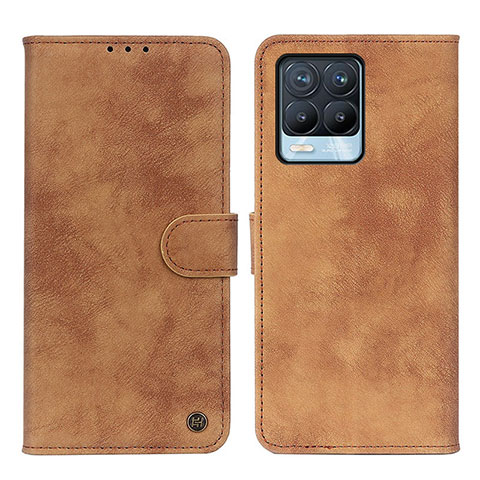 Funda de Cuero Cartera con Soporte Carcasa D10Y para Realme 8 4G Marron