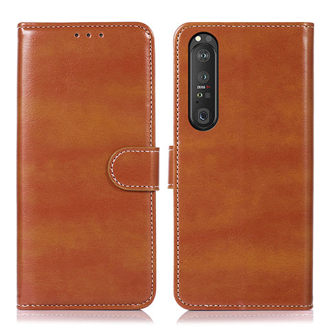 Funda de Cuero Cartera con Soporte Carcasa D10Y para Sony Xperia 1 III Marron