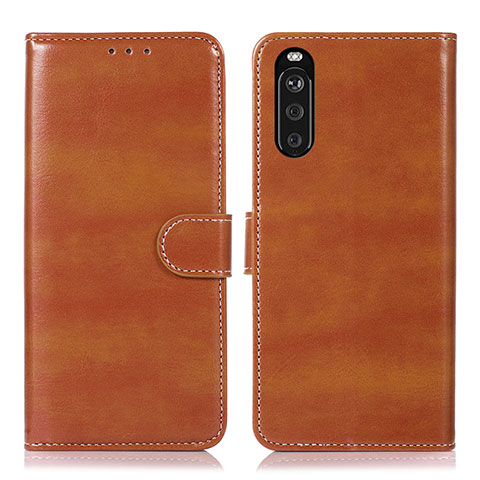 Funda de Cuero Cartera con Soporte Carcasa D10Y para Sony Xperia 10 III Lite Marron