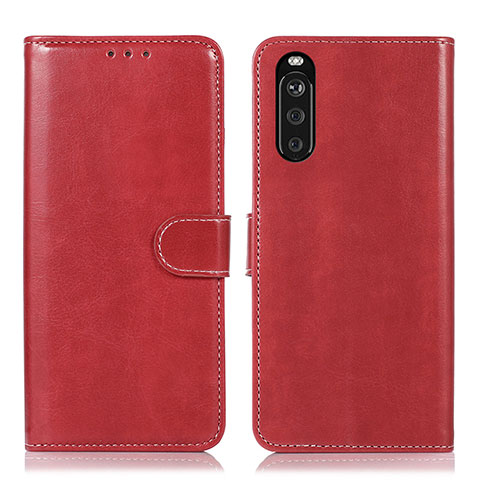 Funda de Cuero Cartera con Soporte Carcasa D10Y para Sony Xperia 10 III SO-52B Rojo