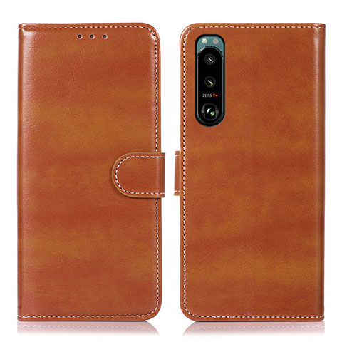 Funda de Cuero Cartera con Soporte Carcasa D10Y para Sony Xperia 5 III Marron