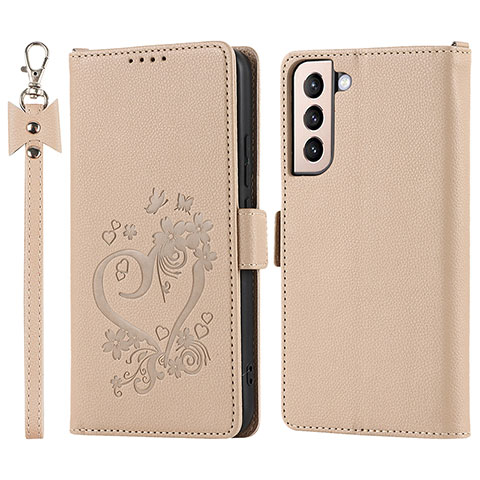 Funda de Cuero Cartera con Soporte Carcasa D11T para Samsung Galaxy S21 5G Oro