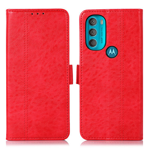 Funda de Cuero Cartera con Soporte Carcasa D11Y para Motorola Moto G71 5G Rojo