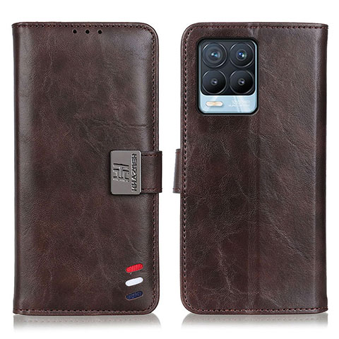 Funda de Cuero Cartera con Soporte Carcasa D11Y para Realme 8 Pro Marron