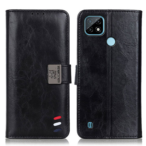 Funda de Cuero Cartera con Soporte Carcasa D11Y para Realme C21 Negro