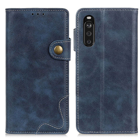 Funda de Cuero Cartera con Soporte Carcasa D11Y para Sony Xperia 10 III Azul