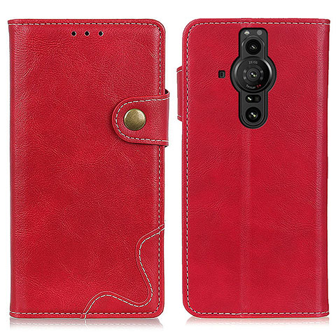 Funda de Cuero Cartera con Soporte Carcasa D11Y para Sony Xperia PRO-I Rojo