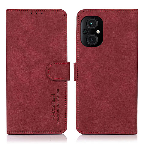 Funda de Cuero Cartera con Soporte Carcasa D11Y para Xiaomi Poco M5 4G Rojo