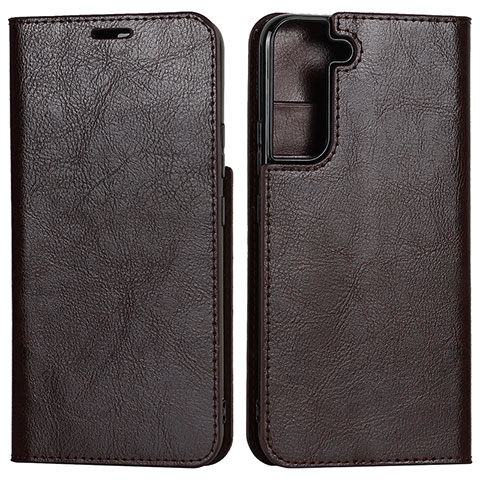 Funda de Cuero Cartera con Soporte Carcasa D13T para Samsung Galaxy S21 FE 5G Marron