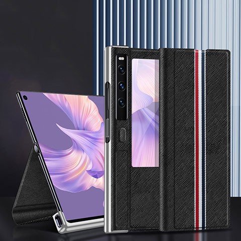 Funda de Cuero Cartera con Soporte Carcasa DL1 para Huawei Mate Xs 2 Negro