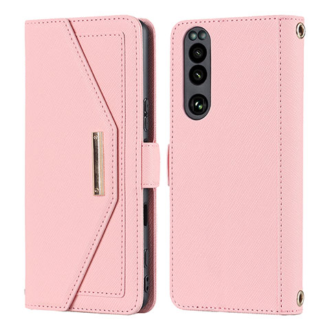 Funda de Cuero Cartera con Soporte Carcasa DT1 para Sony Xperia 5 III SO-53B Rosa