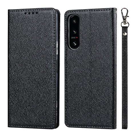 Funda de Cuero Cartera con Soporte Carcasa DT1 para Sony Xperia 5 IV Negro