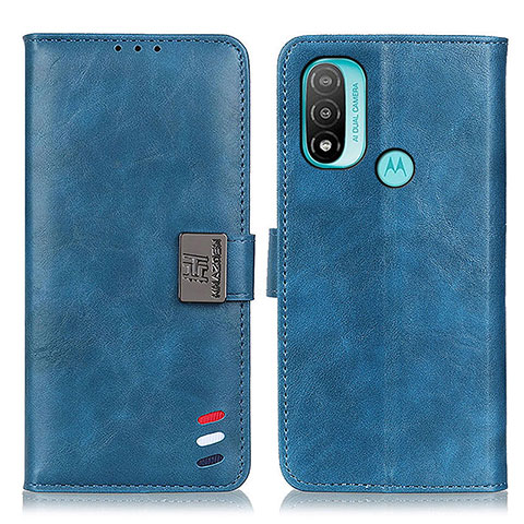 Funda de Cuero Cartera con Soporte Carcasa DY01 para Motorola Moto E20 Azul