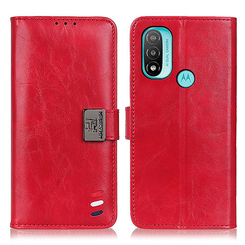 Funda de Cuero Cartera con Soporte Carcasa DY01 para Motorola Moto E40 Rojo