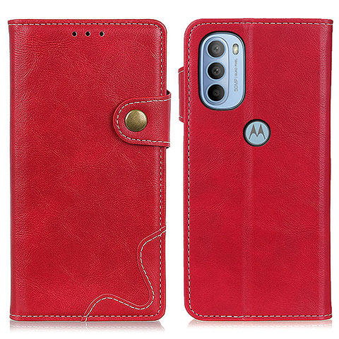 Funda de Cuero Cartera con Soporte Carcasa DY01 para Motorola Moto G31 Rojo