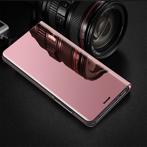 Funda de Cuero Cartera con Soporte Carcasa Espejo Carcasa para Oppo R17 Pro Oro Rosa