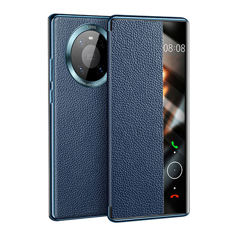 Funda de Cuero Cartera con Soporte Carcasa F01 para Huawei Mate 40 Azul