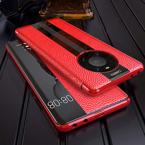 Funda de Cuero Cartera con Soporte Carcasa F05 para Huawei Mate 40E Pro 4G Rojo