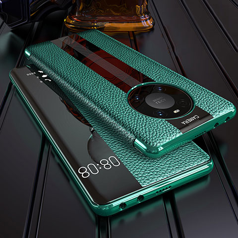 Funda de Cuero Cartera con Soporte Carcasa F05 para Huawei Mate 40E Pro 5G Verde