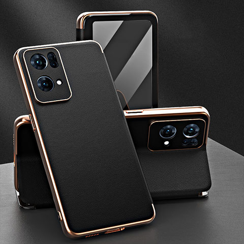 Funda de Cuero Cartera con Soporte Carcasa GS1 para Oppo Reno7 Pro 5G Negro