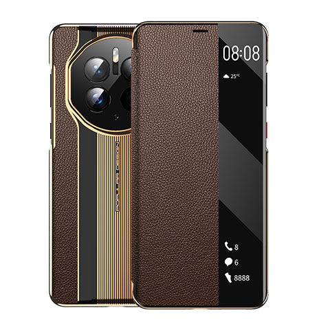 Funda de Cuero Cartera con Soporte Carcasa GS2 para Huawei Mate 50 Pro Marron