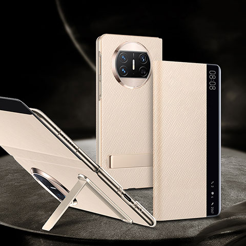 Funda de Cuero Cartera con Soporte Carcasa GS2 para Huawei Mate X3 Oro