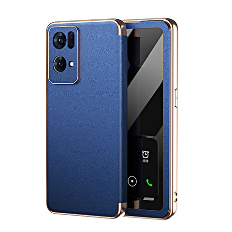 Funda de Cuero Cartera con Soporte Carcasa GS2 para Oppo Reno7 Pro 5G Azul