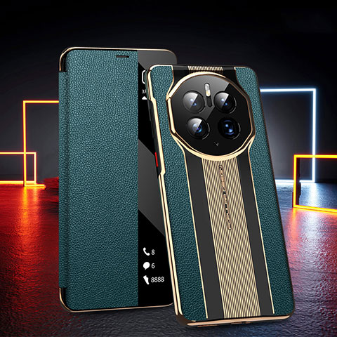 Funda de Cuero Cartera con Soporte Carcasa GS3 para Huawei Mate 50 Pro Verde