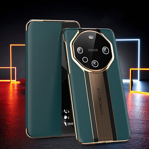 Funda de Cuero Cartera con Soporte Carcasa GS4 para Huawei Mate 60 Pro+ Plus Verde