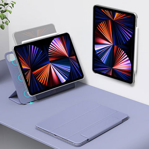 Funda de Cuero Cartera con Soporte Carcasa H01 para Apple iPad Pro 11 (2022) Purpura Claro