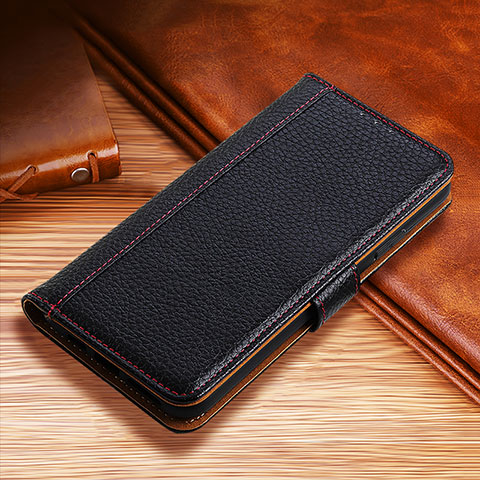 Funda de Cuero Cartera con Soporte Carcasa H01 para Apple iPhone 14 Negro