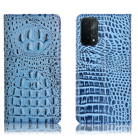 Funda de Cuero Cartera con Soporte Carcasa H01P para OnePlus Nord N200 5G Azul Cielo