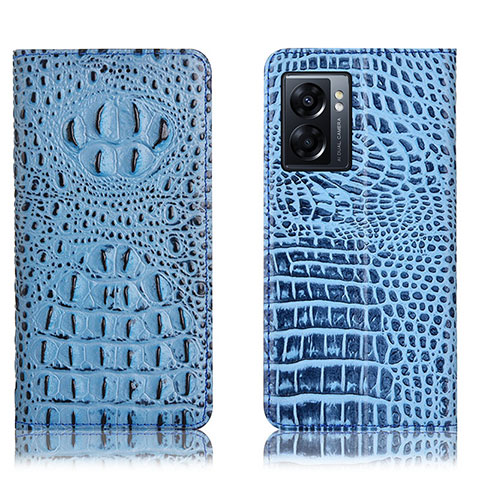 Funda de Cuero Cartera con Soporte Carcasa H01P para OnePlus Nord N300 5G Azul Cielo