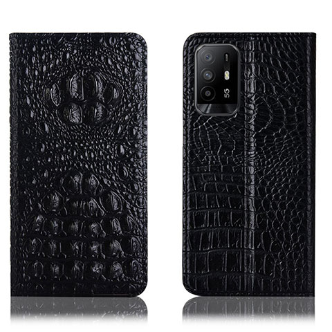 Funda de Cuero Cartera con Soporte Carcasa H01P para Oppo A94 5G Negro