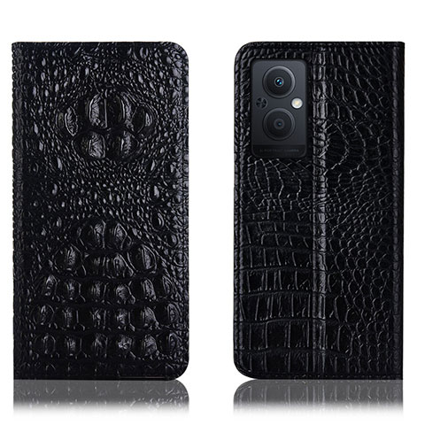 Funda de Cuero Cartera con Soporte Carcasa H01P para Oppo A96 5G Negro