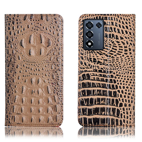 Funda de Cuero Cartera con Soporte Carcasa H01P para Oppo K9S 5G Caqui