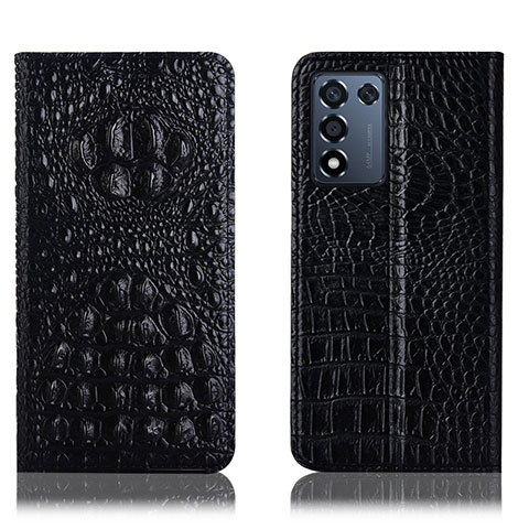 Funda de Cuero Cartera con Soporte Carcasa H01P para Realme 9 SE 5G Negro