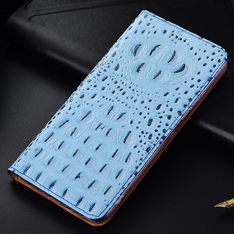 Funda de Cuero Cartera con Soporte Carcasa H01P para Samsung Galaxy S23 Ultra 5G Azul Cielo